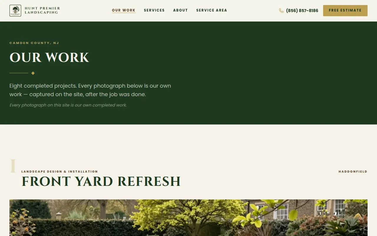 The new completed-projects page