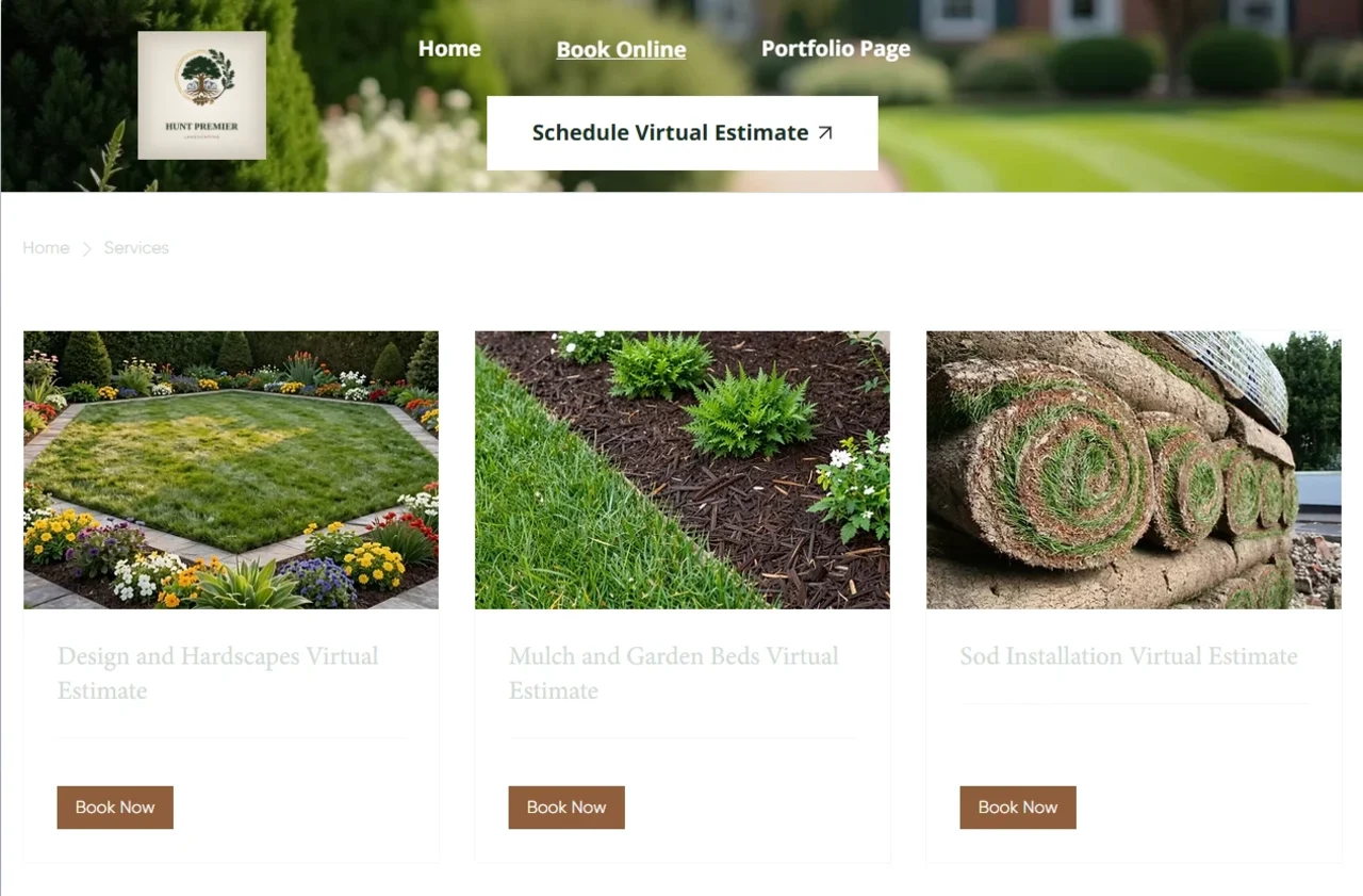 Hunt Premier Landscaping: Before — Wix Book Online