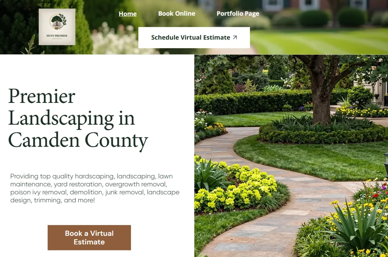 Hunt Premier Landscaping: Before — Wix home page